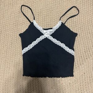 Black + White Lace Cami